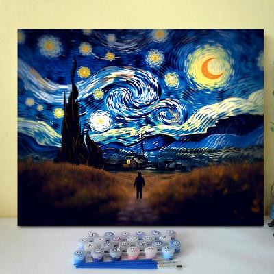 Home Decor Van Gogh Digital Oil Painting DIY Dreamy Starry Night Famous Painting By Numbers